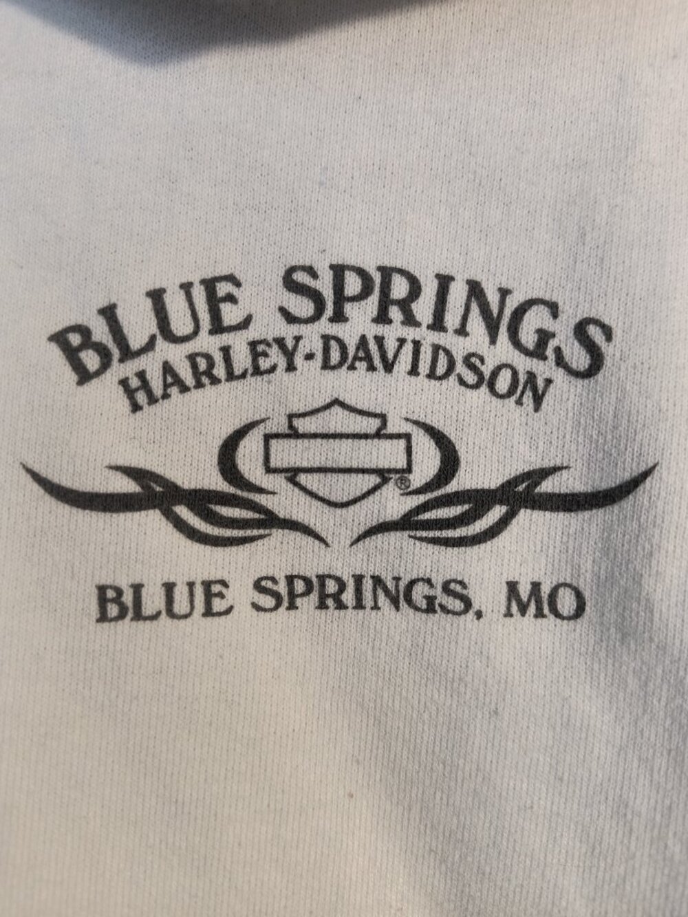 Harley Davidson Women's S White Full Zip Hoodie Blue Springs MO 2007 Sweatshirt - Picture 5 of 8